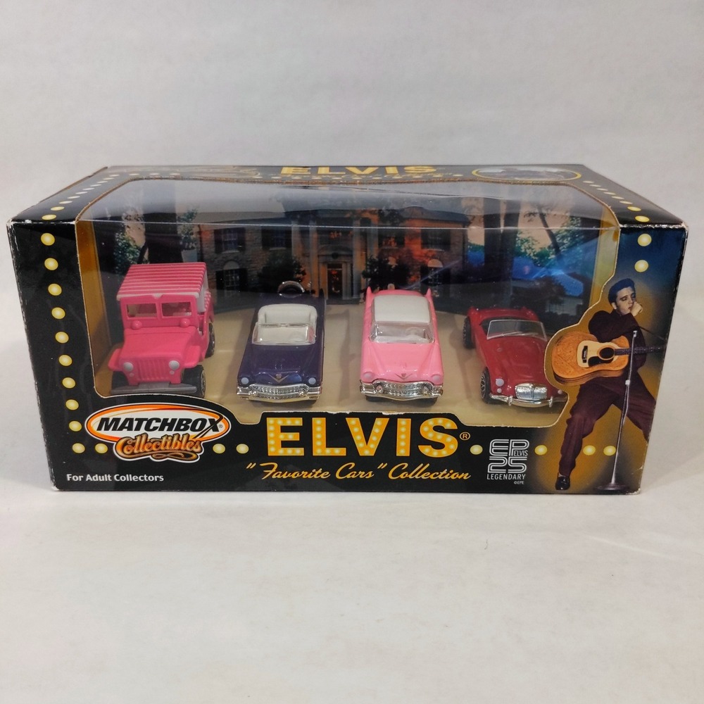 Vtg Matchbox Collectibles Elvis Favorite Cars Collection 4 Piece Diecast 2001